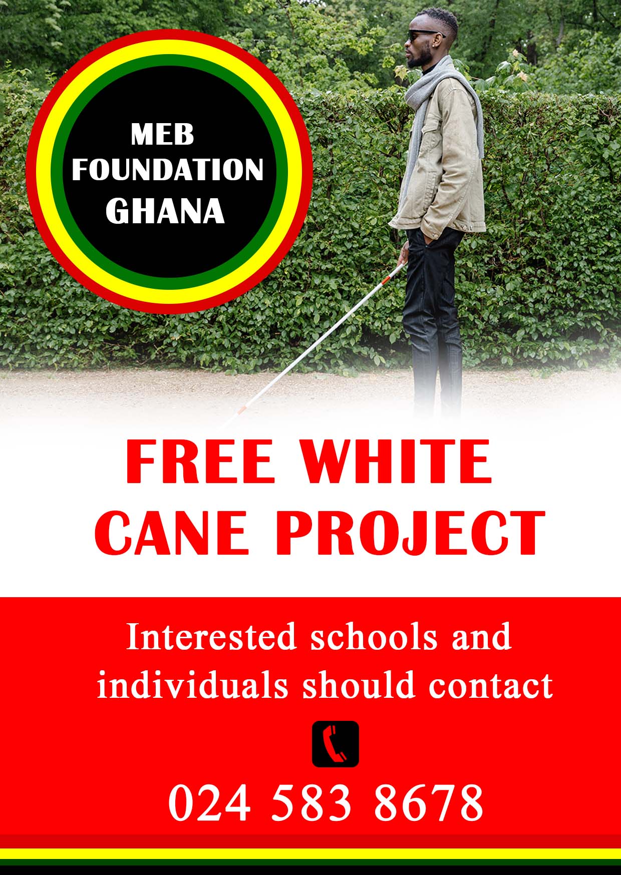 Free white cane